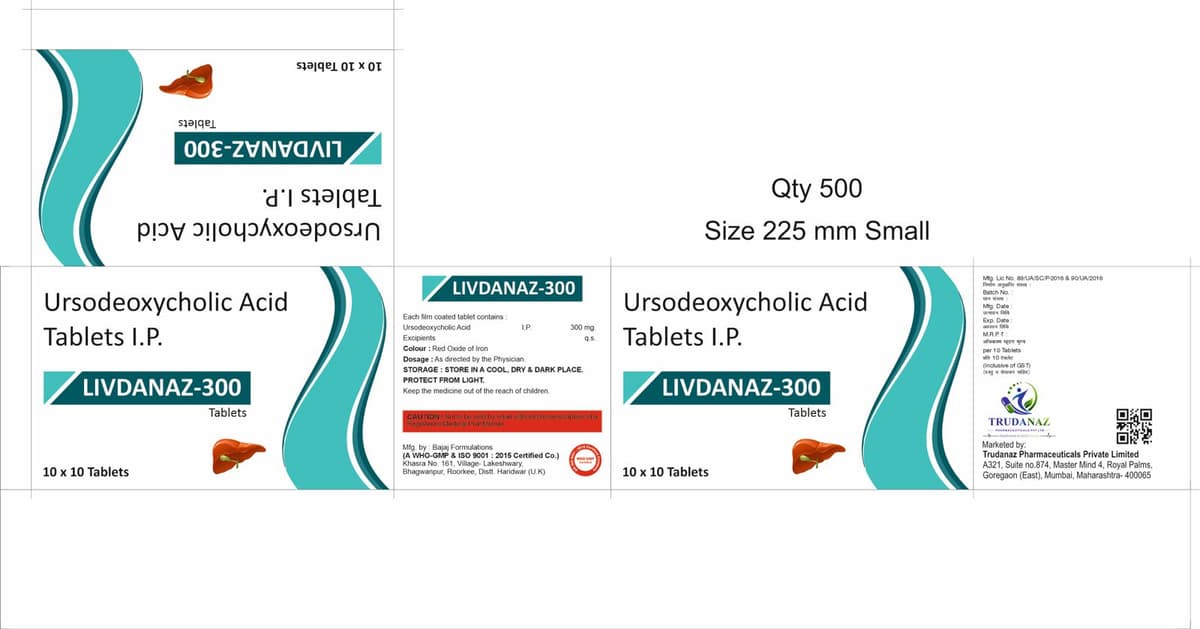 Livdanaz-300 — Ursodeoxycholic Acid Tablets I.P. 300 mg — liver health support.