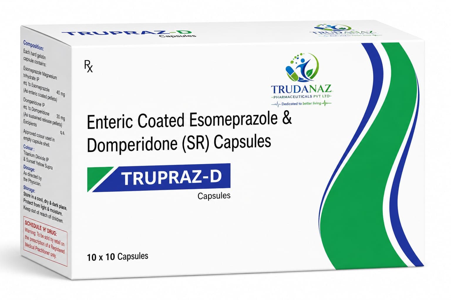 Trupraz-D — Enteric Coated Esomeprazole & Domperidone (SR) Capsules.